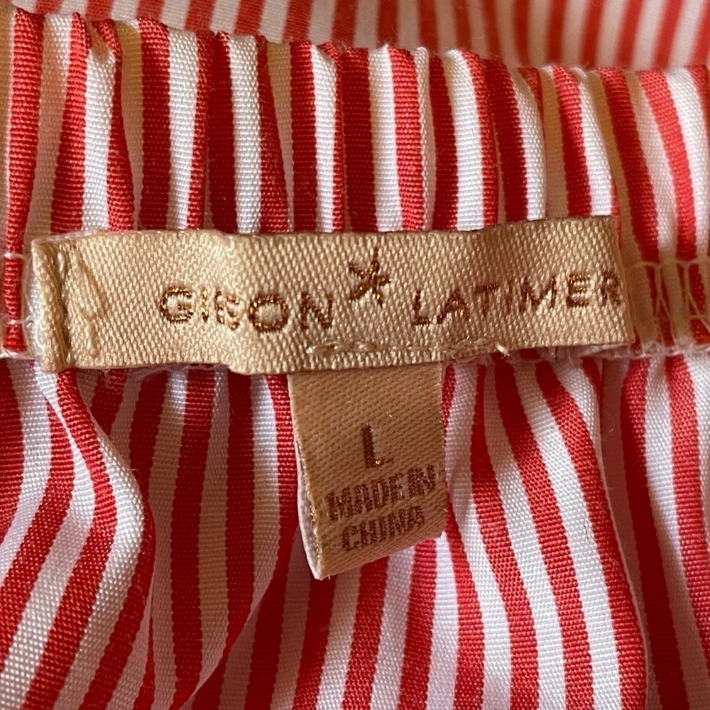 Gibson Latimer NWT red and white pinstripe shirt - Picture 3 of 6